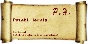 Pataki Hedvig névjegykártya